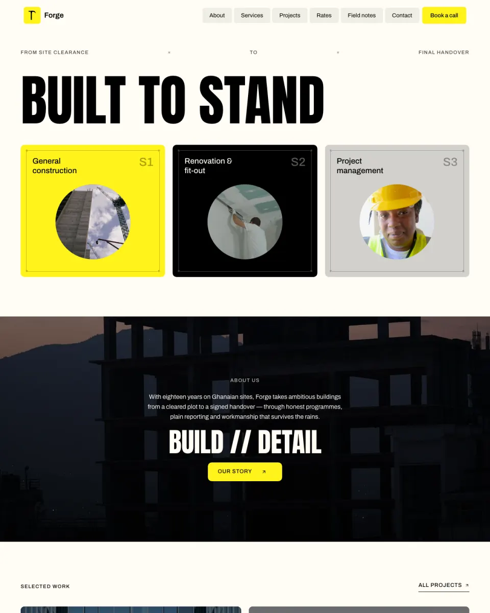 Forge, a services & trades website design