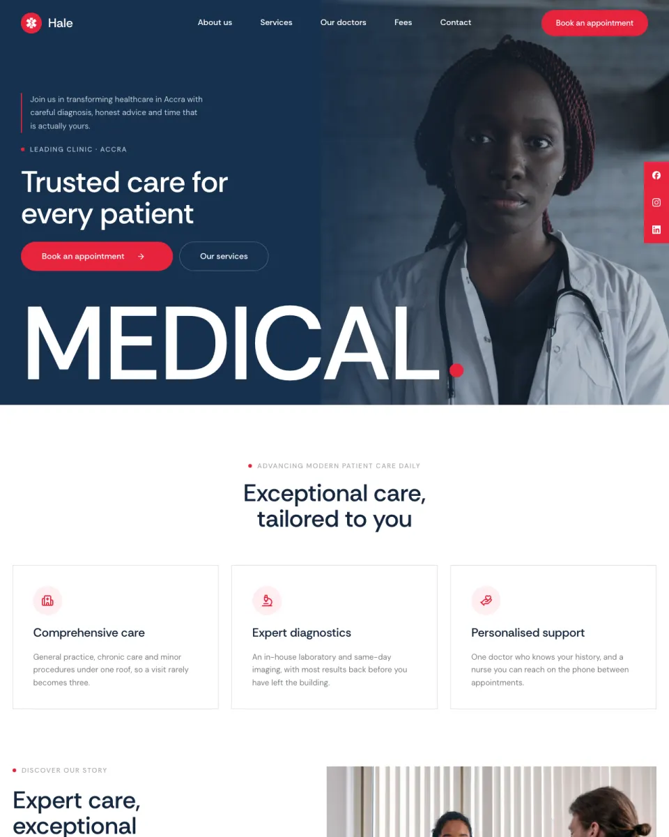 Hale, a health & wellness website design